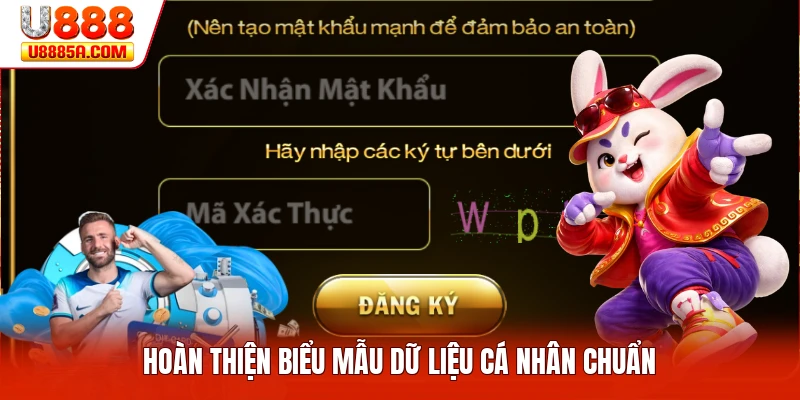 Đăng Ký U888 Hoàn thiện biểu mẫu dữ liệu cá nhân chuẩn